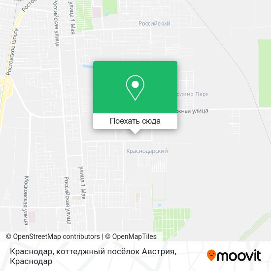 Карта Краснодар, коттеджный посёлок Австрия
