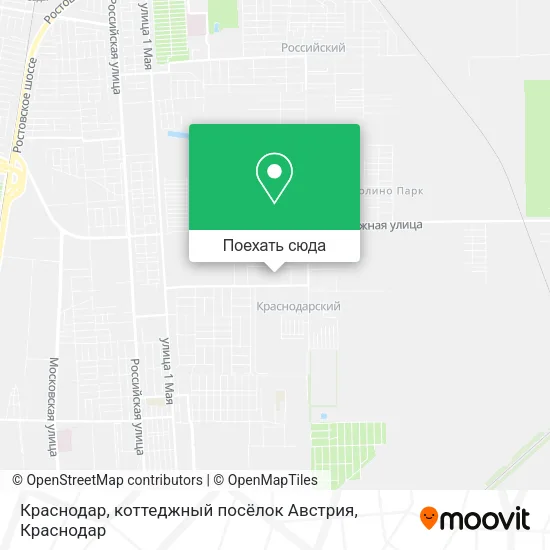 Карта Краснодар, коттеджный посёлок Австрия