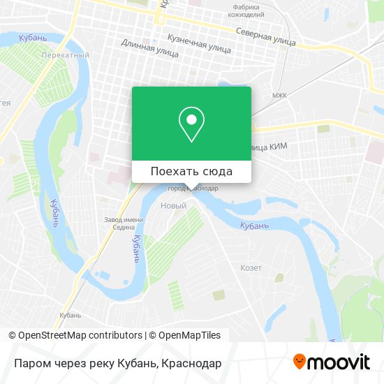 Карта Паром через реку Кубань