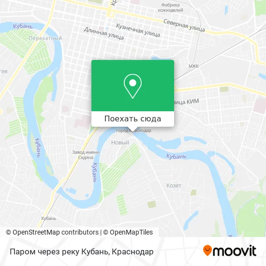 Карта Паром через реку Кубань