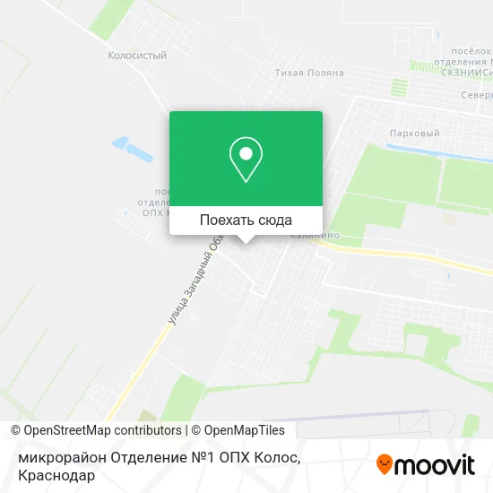 Карта микрорайон Отделение №1 ОПХ Колос