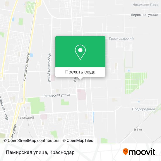 Карта Памирская улица