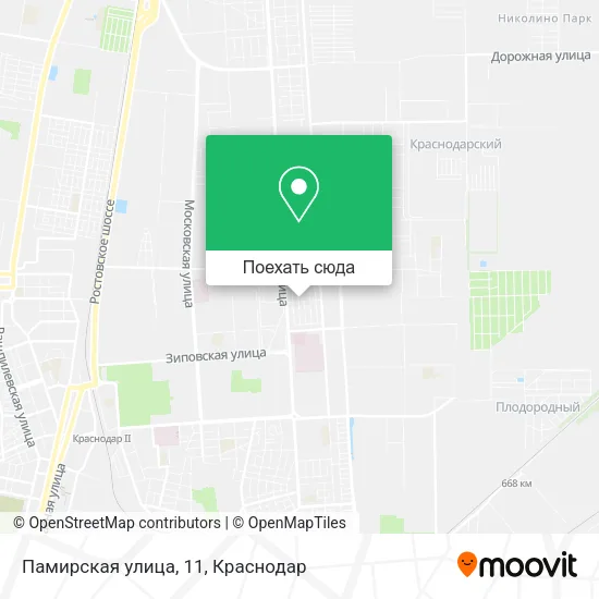 Карта Памирская улица, 11