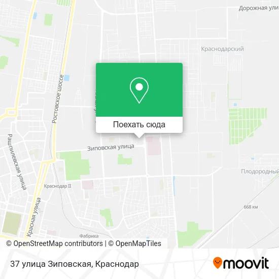 Карта 37 улица Зиповская