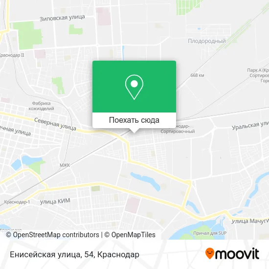 Карта Енисейская улица, 54