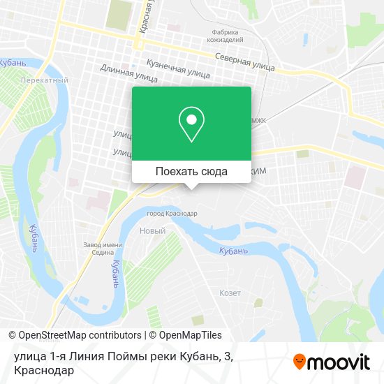 Карта улица 1-я Линия Поймы реки Кубань, 3