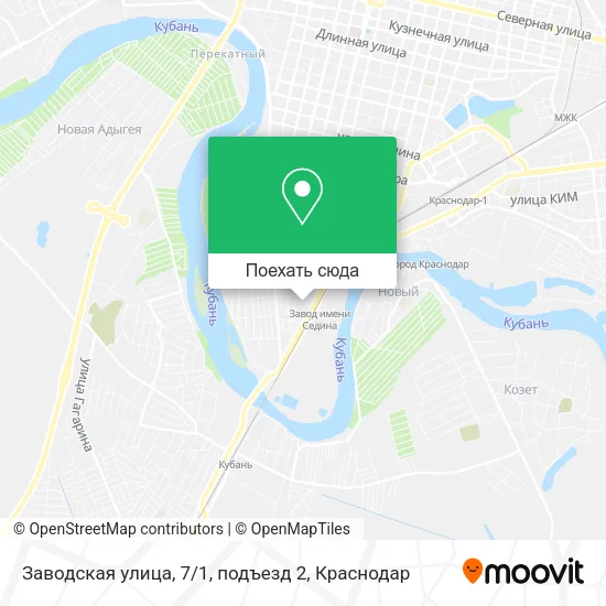 Карта Заводская улица, 7 / 1, подъезд 2