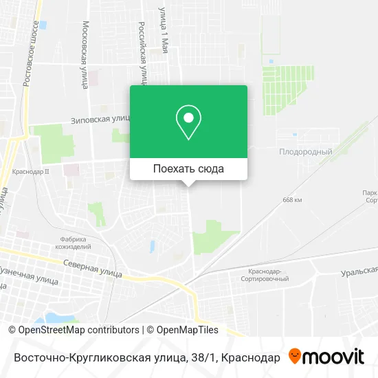 Карта Восточно-Кругликовская улица, 38 / 1