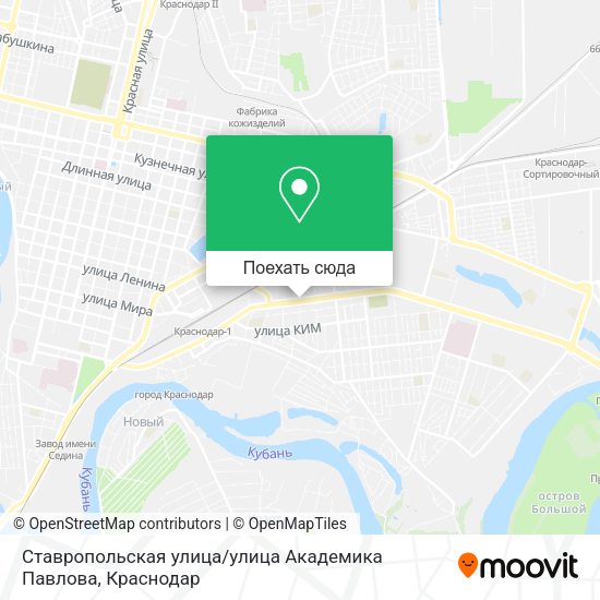 Карта Ставропольская улица / улица Академика Павлова