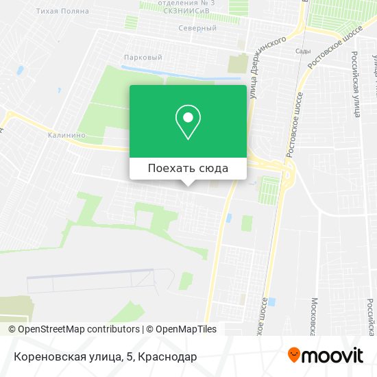 Карта Кореновская улица, 5