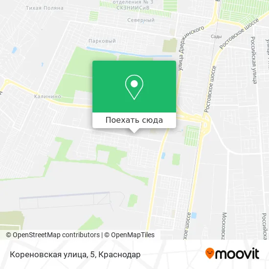 Карта Кореновская улица, 5