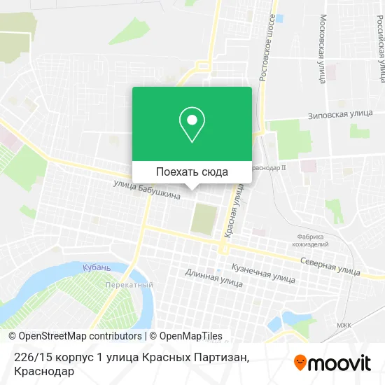 Карта 226 / 15 корпус 1 улица Красных Партизан