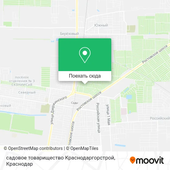 Карта садовое товарищество Краснодаргорстрой