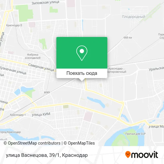 Карта улица Васнецова, 39/1