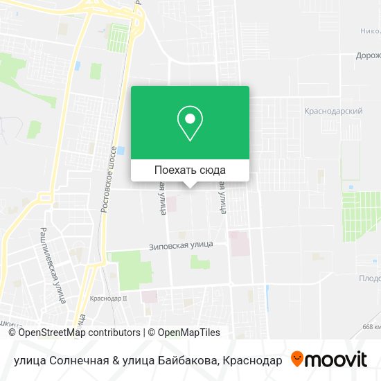 Карта улица Солнечная & улица Байбакова