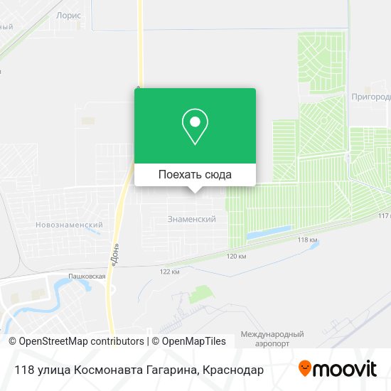 Карта 118 улица Космонавта Гагарина