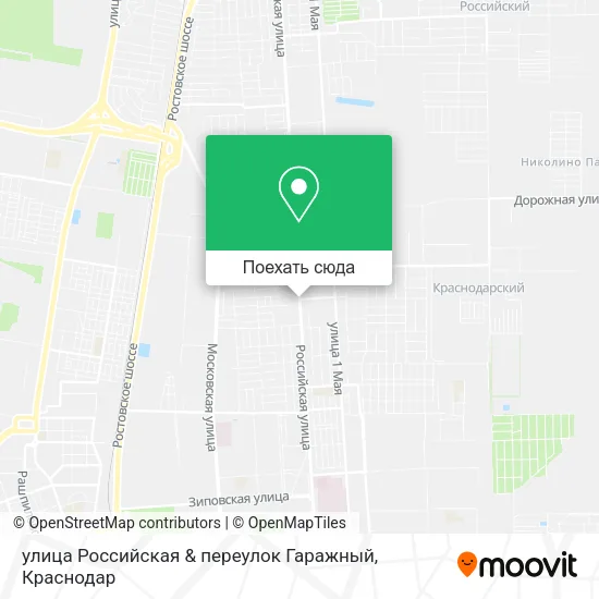 Карта улица Российская & переулок Гаражный
