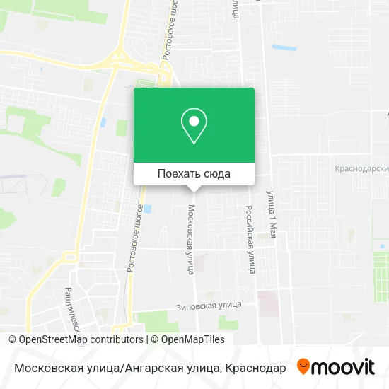 Карта Московская улица / Ангарская улица