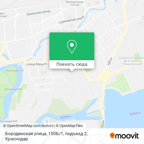 Карта Бородинская улица, 150Б / 1, подъезд 2