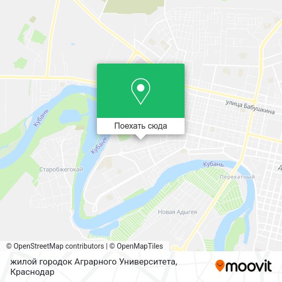 Карта жилой городок Аграрного Университета