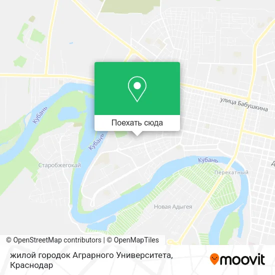 Карта жилой городок Аграрного Университета