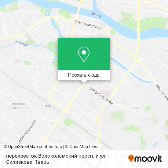 Карта перекресток Волоколамский просп. и ул. Склизкова