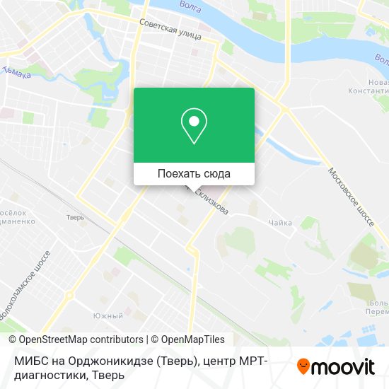 Карта МИБС на Орджоникидзе (Тверь), центр МРТ-диагностики