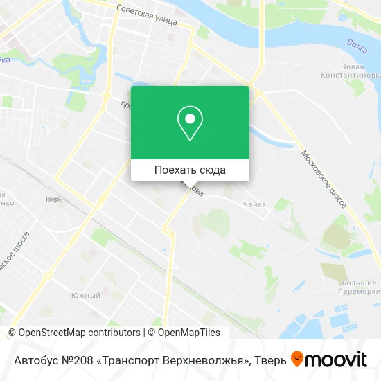 Карта Автобус №208 «Транспорт Верхневолжья»