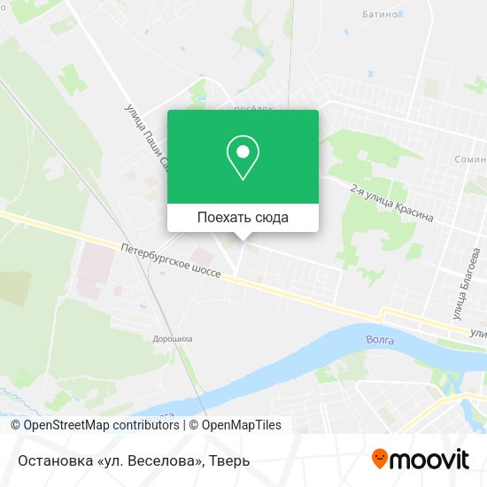 Карта Остановка «ул. Веселова»