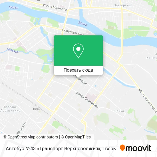 Карта Автобус №43 «Транспорт Верхневолжъя»