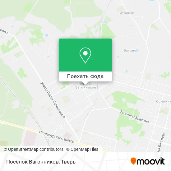 Карта Посёлок Вагонников