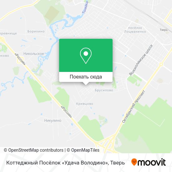 Карта Коттеджный Посёлок «Удача Володино»