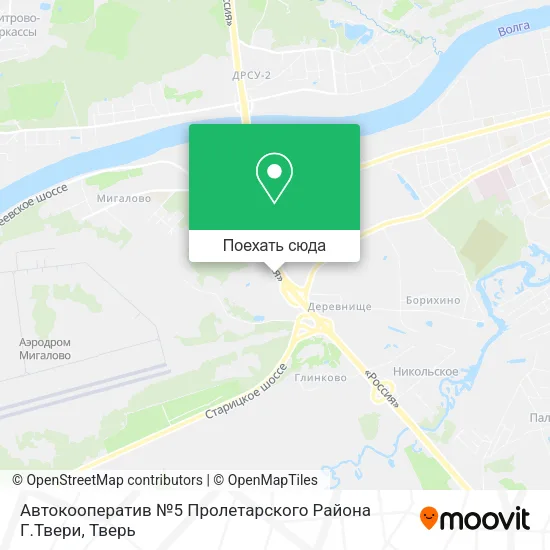 Карта Автокооператив №5 Пролетарского Района Г.Твери