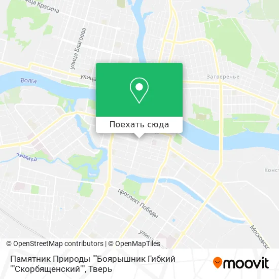 Карта Памятник Природы ""Боярышник Гибкий ""Скорбященский""