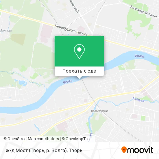 Карта ж/д Мост (Тверь, р. Волга)