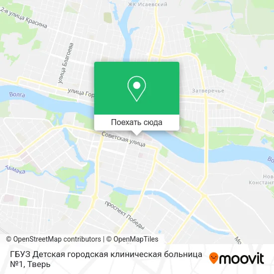 Карта ГБУЗ Детская городская клиническая больница №1