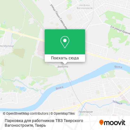 Карта Парковка для работников  ТВЗ  Тверского Вагоностроите