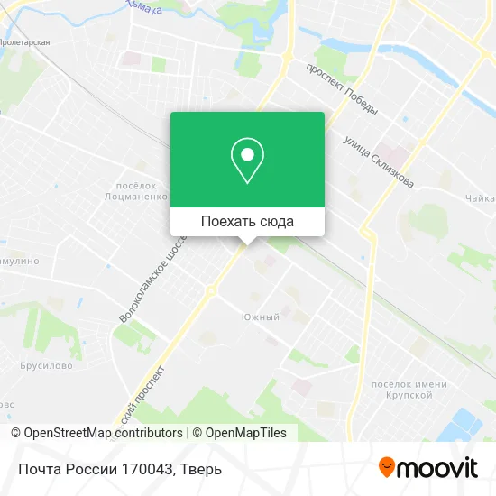 Карта Почта России 170043