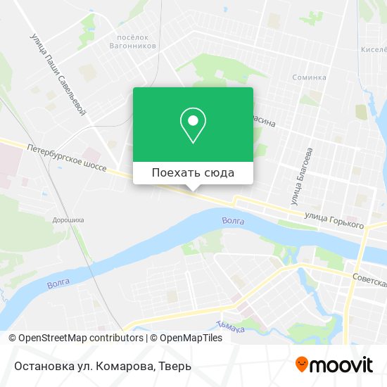 Карта Остановка ул. Комарова