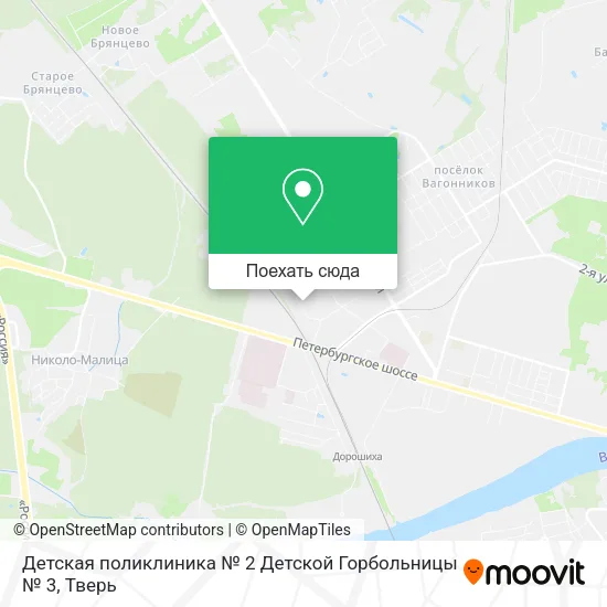 Карта Детская поликлиника № 2 Детской Горбольницы № 3