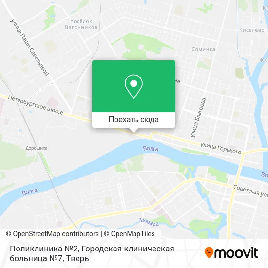 Карта Поликлиника №2, Городская клиническая больница №7