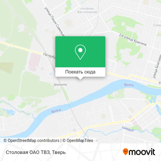 Карта Столовая ОАО ТВЗ