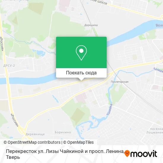 Карта Перекресток ул. Лизы Чайкиной и просп. Ленина