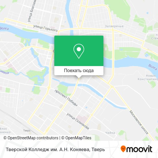 Карта Тверской Колледж им. А.Н. Коняева