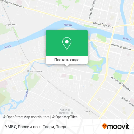 Карта УМВД России по г. Твери