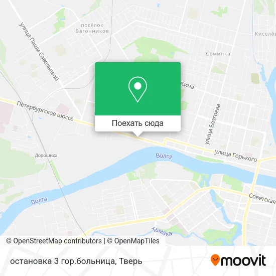 Карта остановка  3 гор.больница