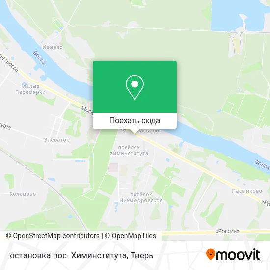 Карта остановка пос. Химинститута