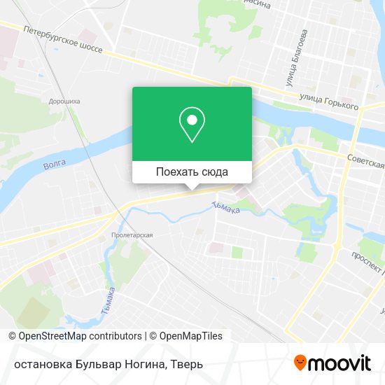 Карта остановка  Бульвар Ногина