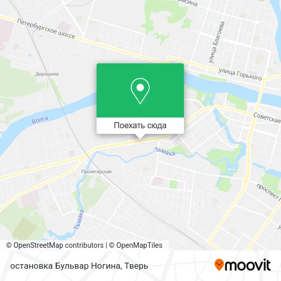 Карта остановка  Бульвар Ногина