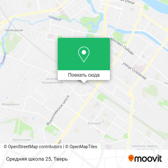 Карта Средняя школа 25